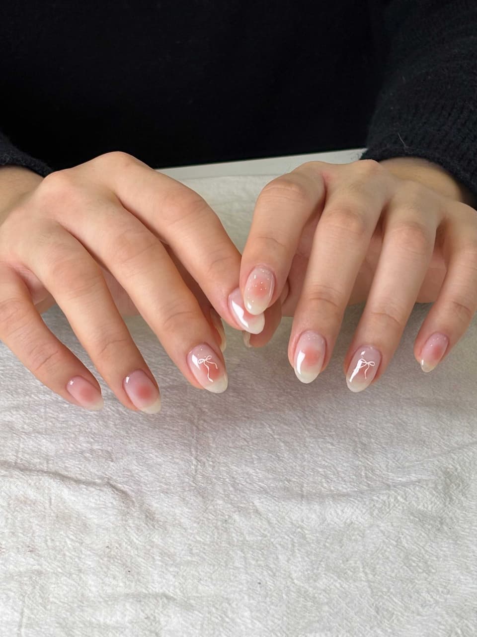 Blush pink nails for baby shower